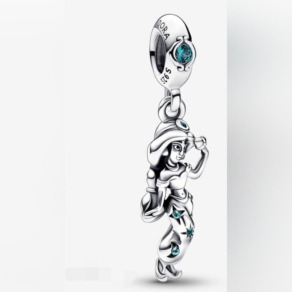 NEW Disney Aladdin princess Jasmine dangle silver 925 charm for Pandora Bracelet
